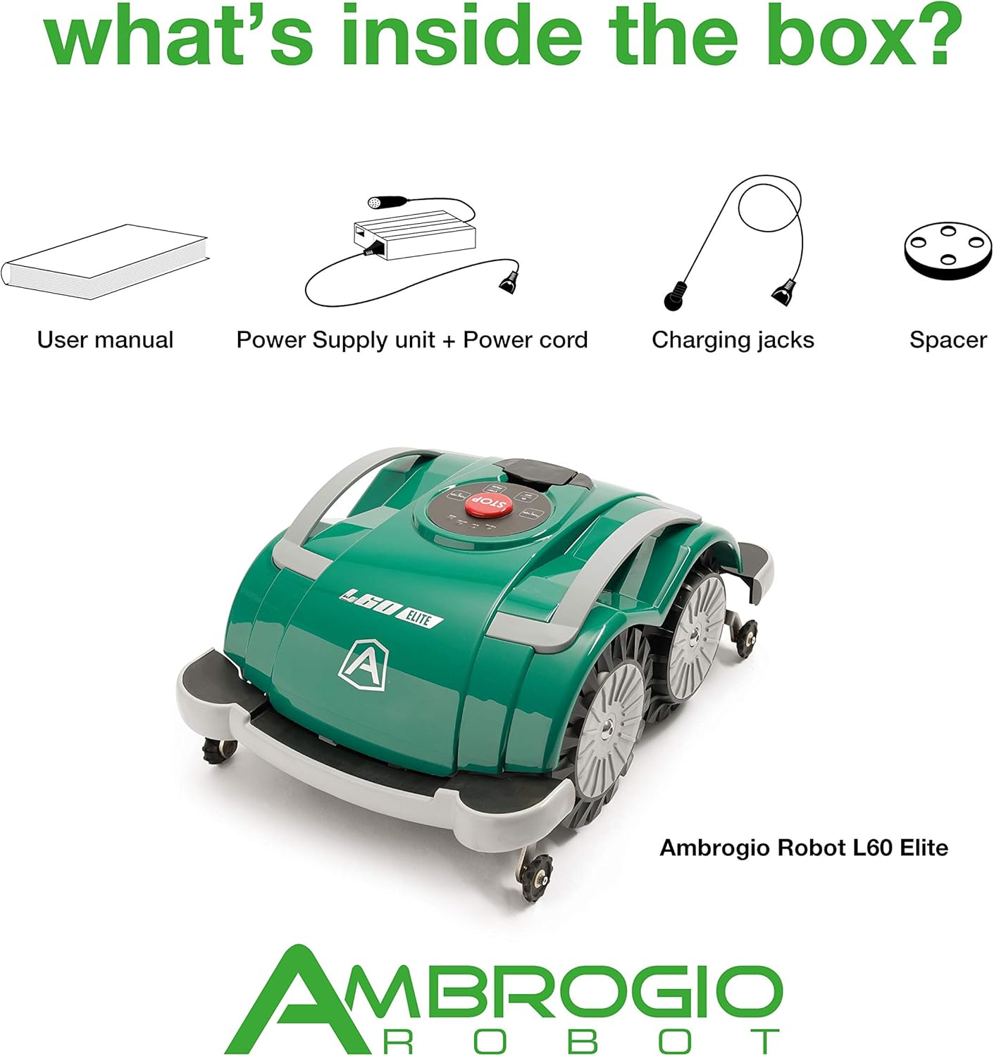 Ambrogio Robot AM060L0K9Z Rasaerba Zucchetti Ambrogio L60 Elite 200Mq, Grün, Fino a 200m2