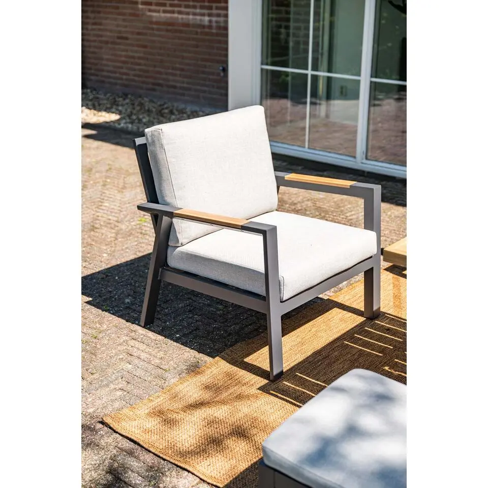 Elati lounge-dining sofa set-4-dlg.-c. black - sand - light teaklook