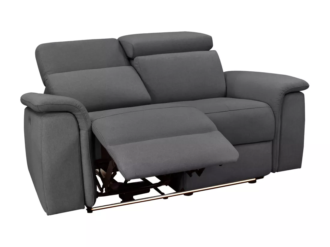 Pareli | Canapé 2 places avec fonction manuel en tissu anthracite
