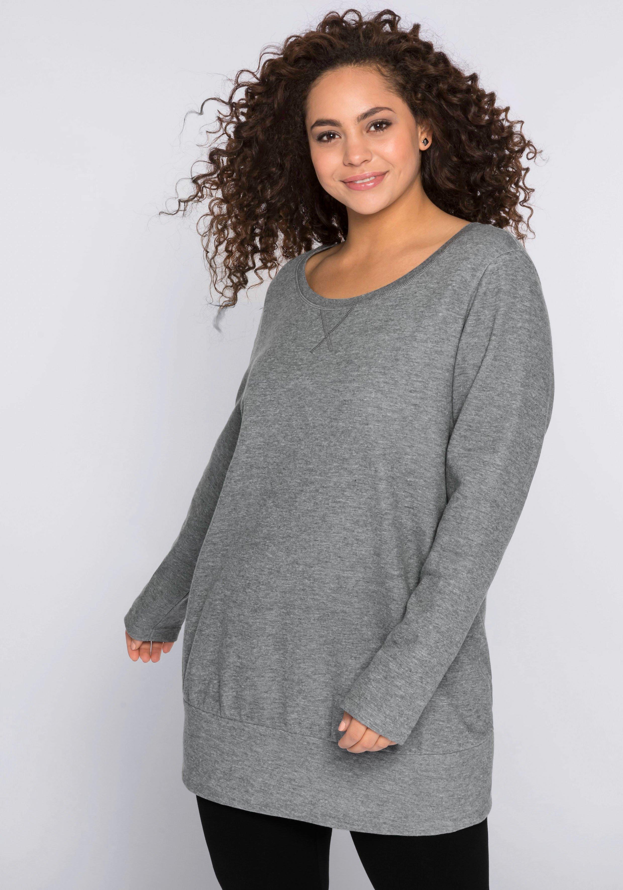 Longshirt mit breitem Saumbündchen