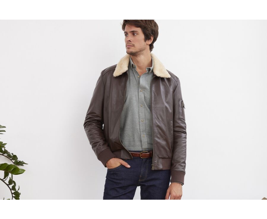 Blouson aviateur homme Marron - EVERETT II