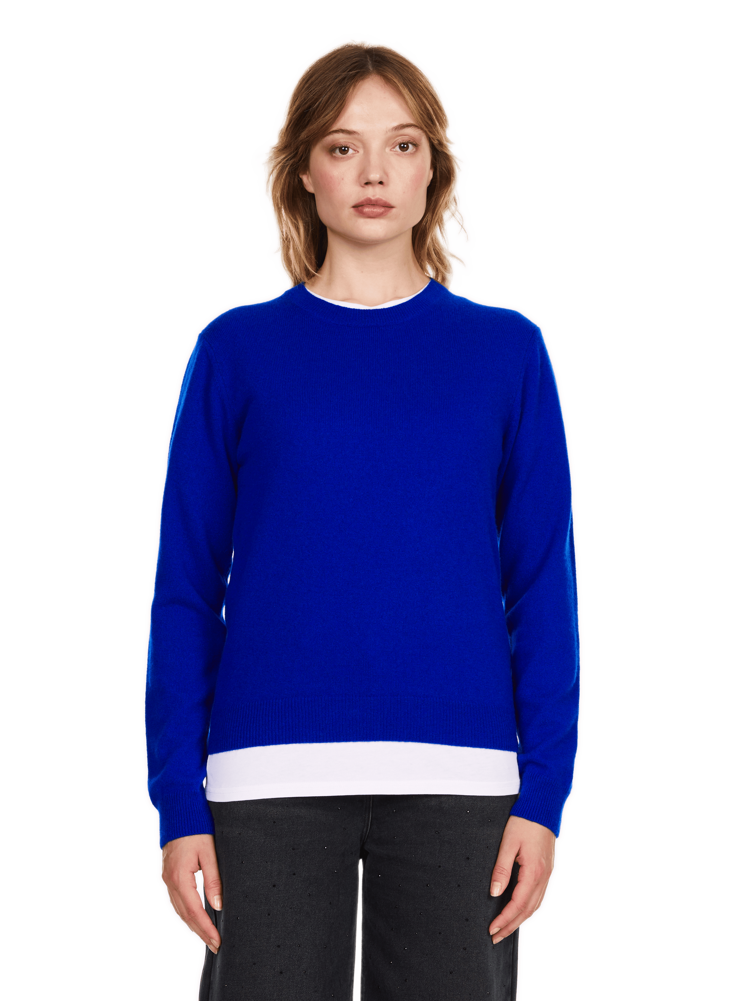 SEVENE - Pull col V en cachemire | Bleu