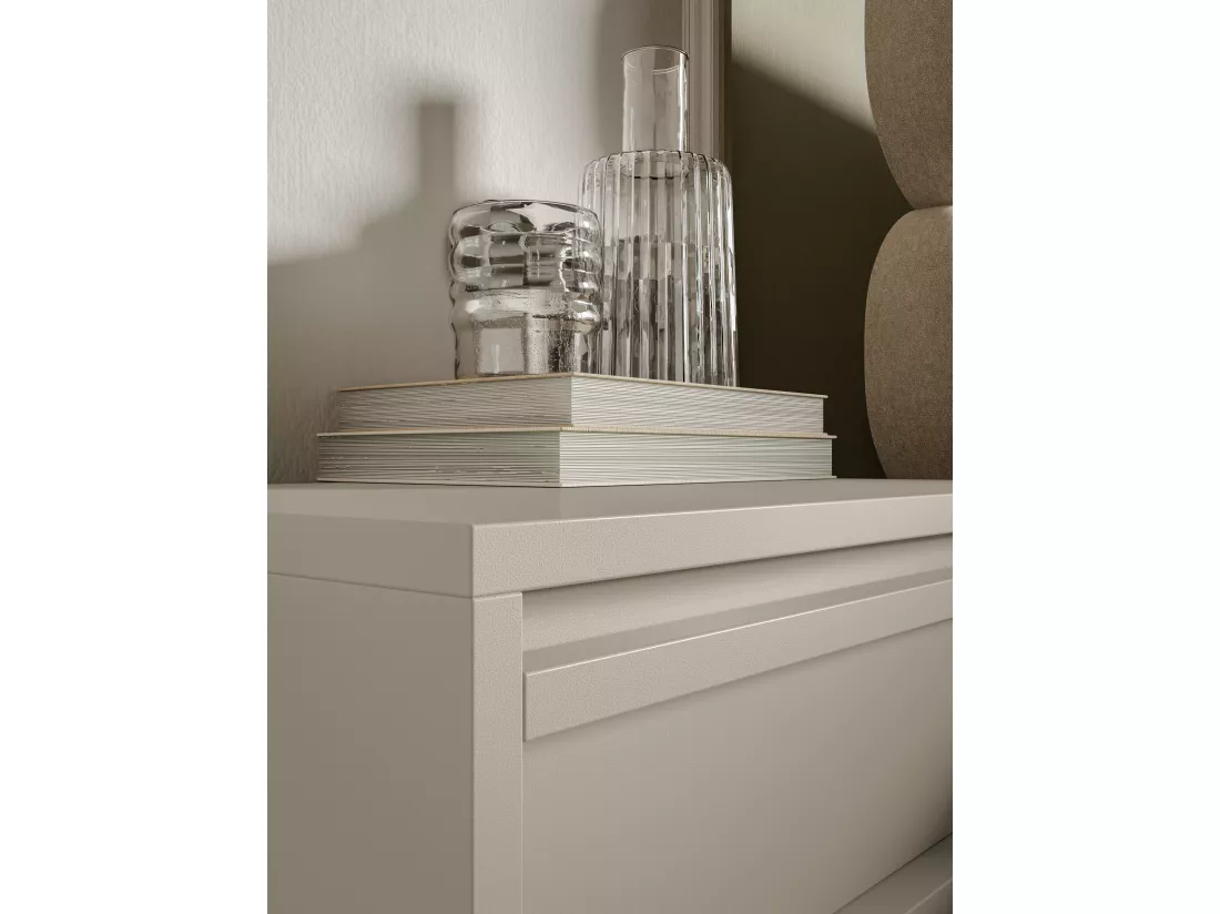 Table de chevet - 50 cm - avec tiroir - suspendu - grège - EVO