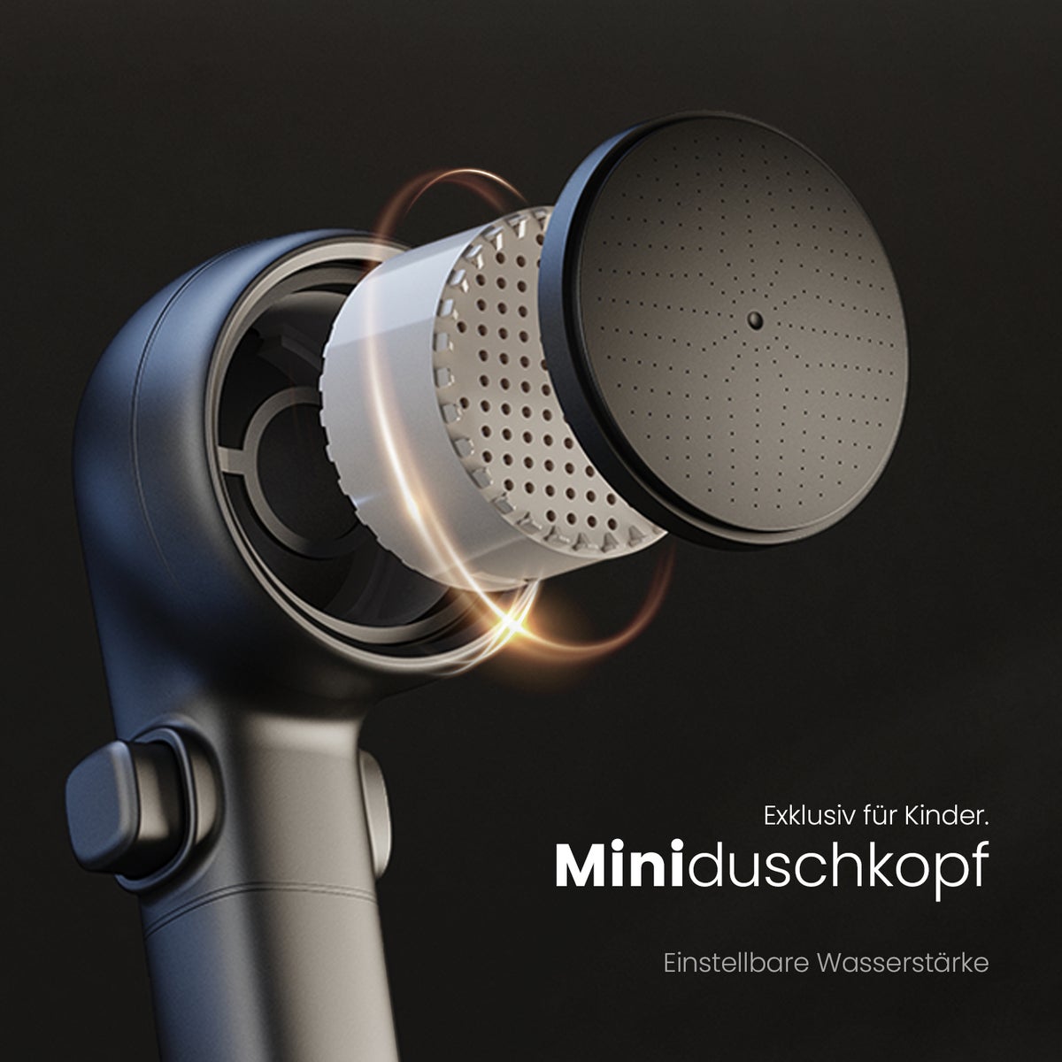 EMKE 3-in-1 Douchesysteem Regendoucheset met Hoofddouche, Handdouche en Kraan, Moderne Douchegarnituurset voor Badkamer, Donkergrijs