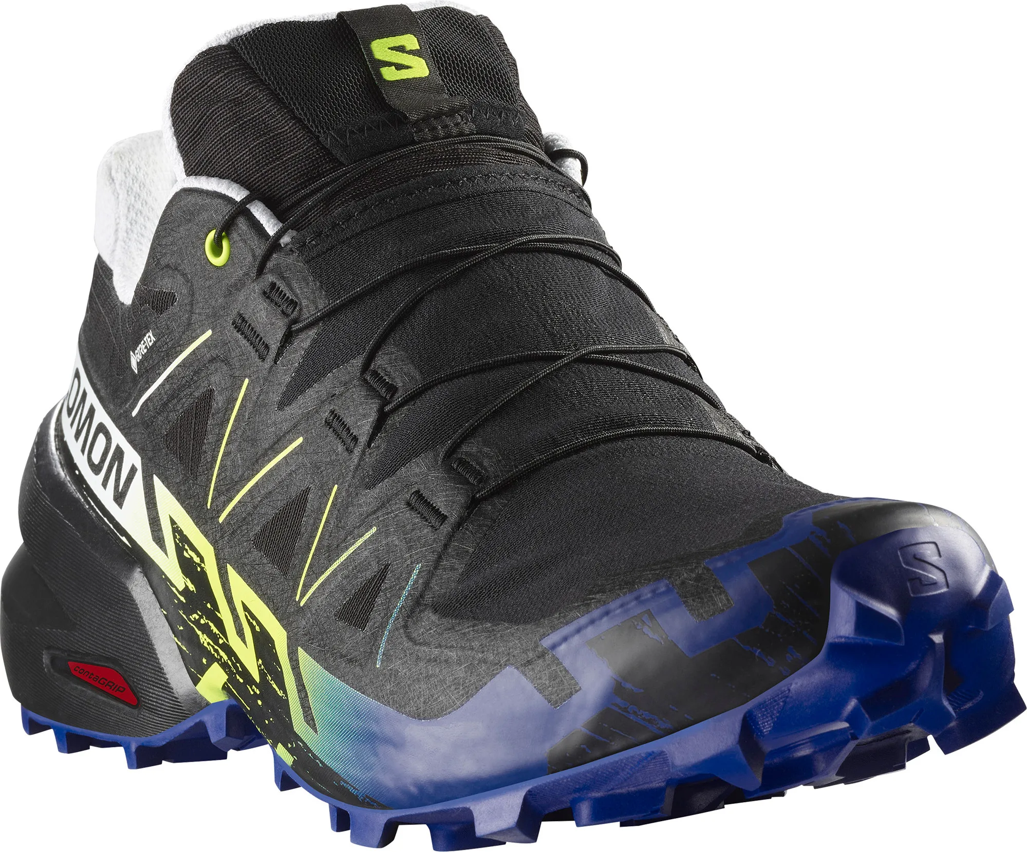 Salomon Shoes Speedcross 6 Gtx Fan Fire Black/Su Black/Surf The Web/Safety Yellow