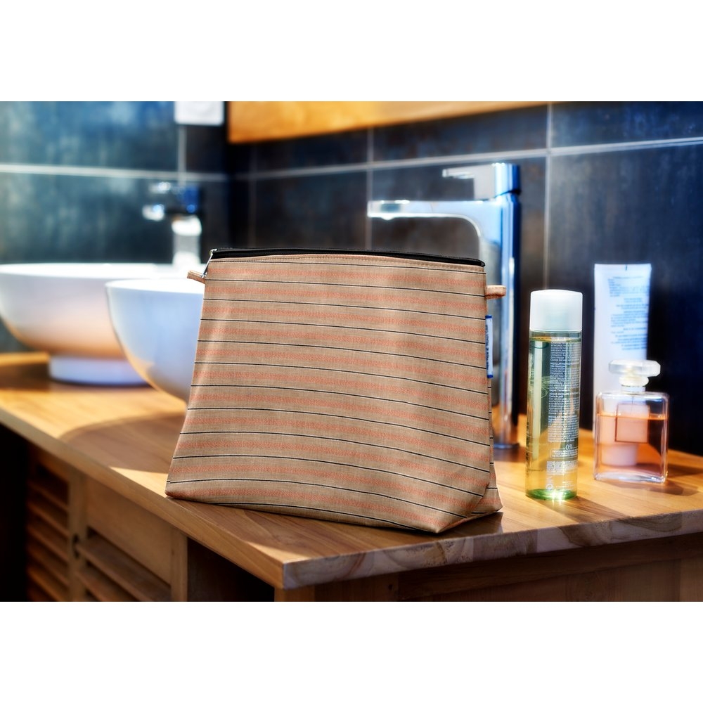 Trousse De Toilette Rayure Bronze Cuivrée