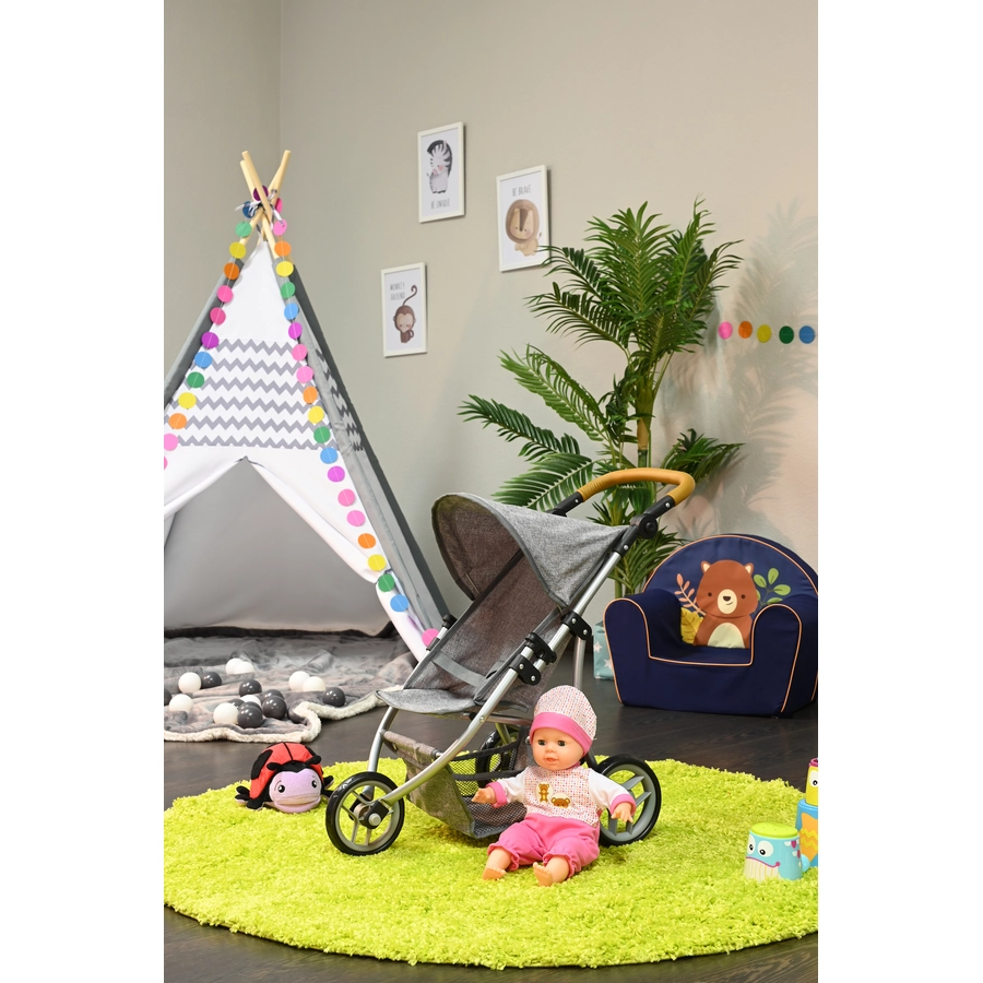 knorr toys® Puppenbuggy Jogger Lio - stone brown grau