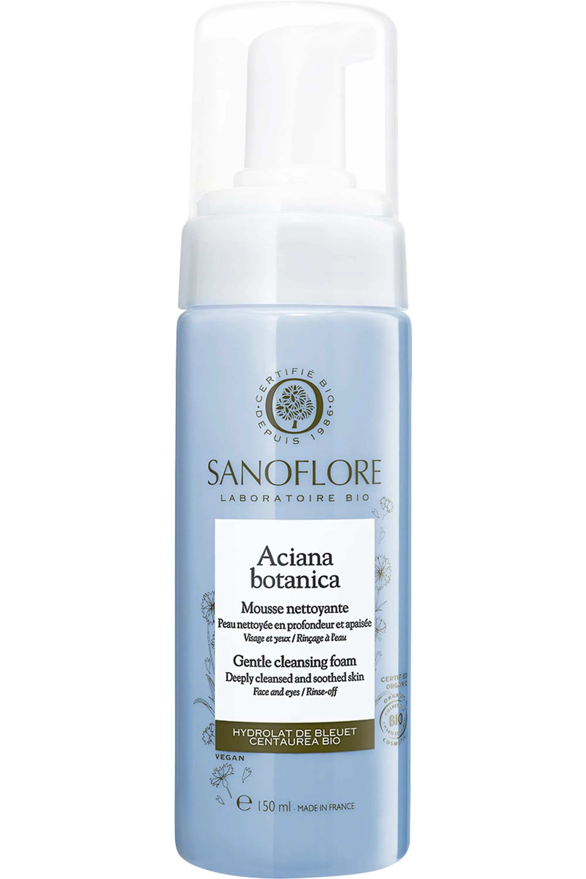 Sanoflore Mousse nettoyante visage et yeux Aciana Botanica-150 ml