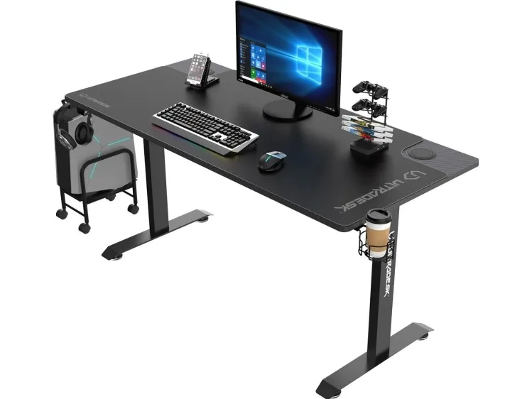 Ultradesk MOMENTUM, Lige, Friform facon, Spil, Sort, 1520 mm, 700 mm