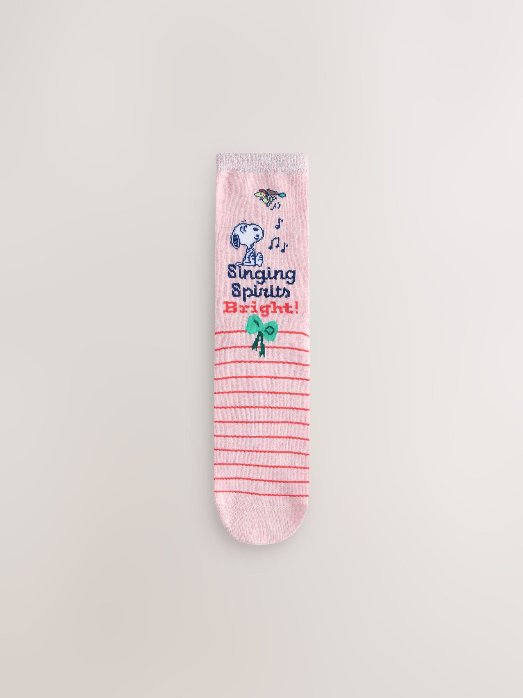 Snoopy License - 4 paar enkelsokken met kerstmotief