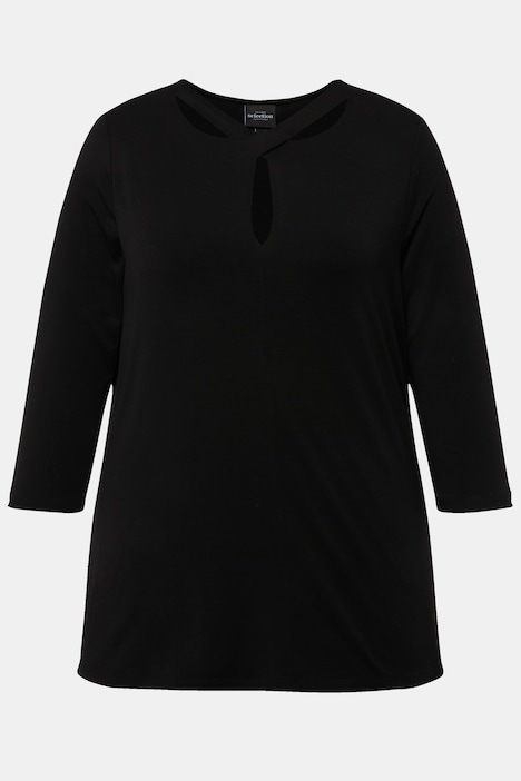 T-Shirt, Cut-Out, Lyocell, gedrehter Ausschnitt, 3/4-Arm