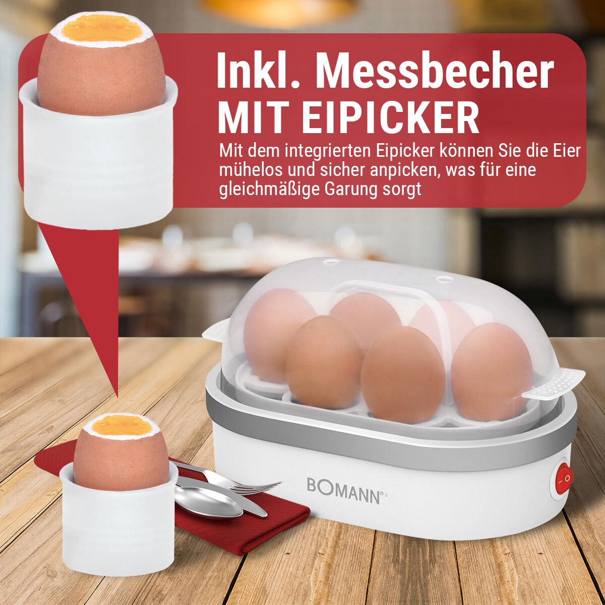 BOMANN Eierkocher EK 5022 CB Weiß 400 Watt