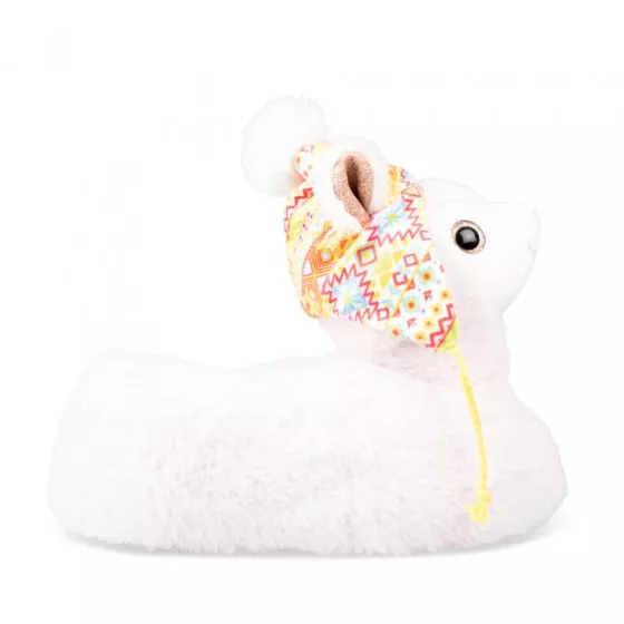 Chaussons peluche lama GRIS MERRY SCOTT