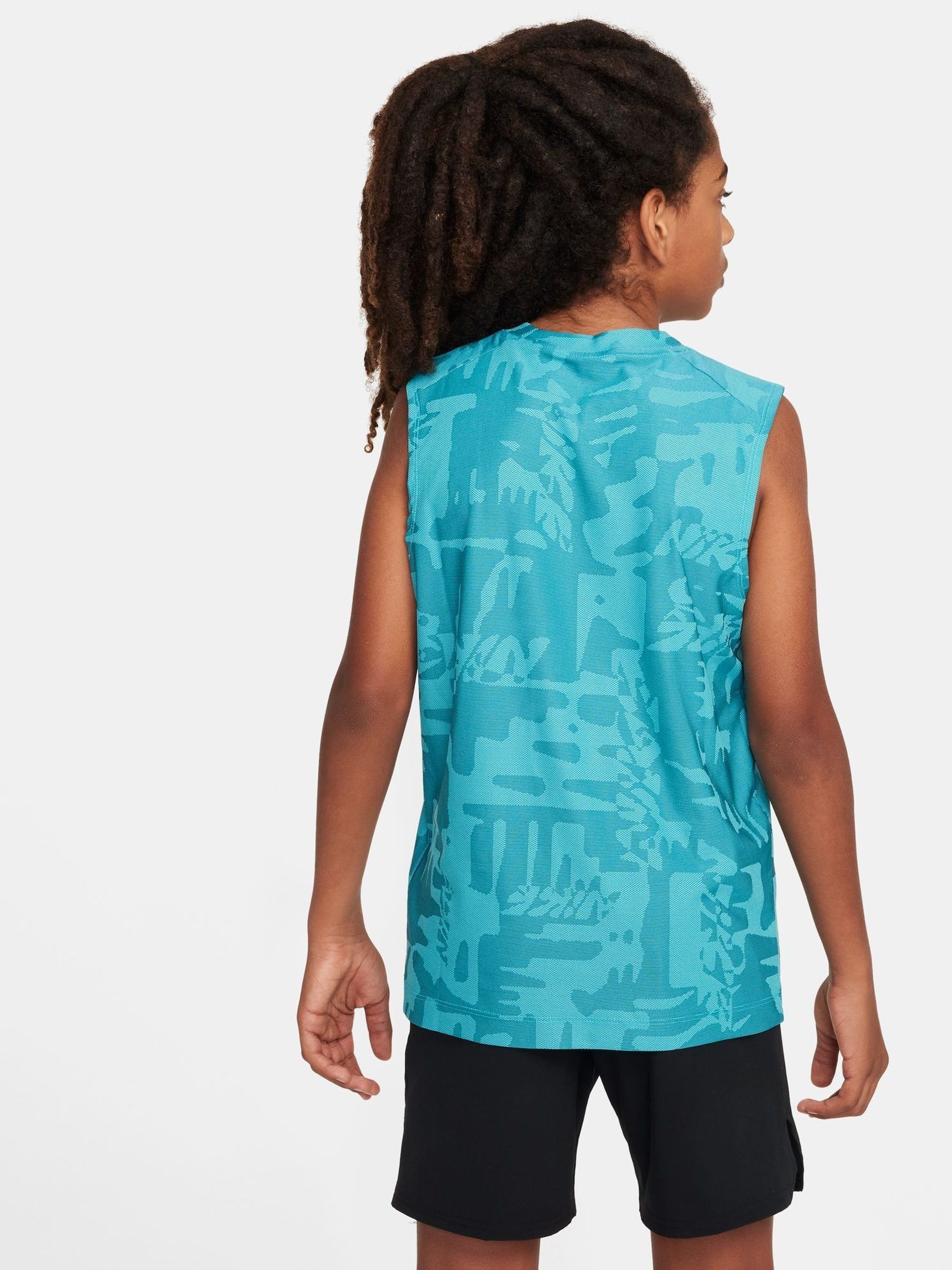Cactusblauw - Nike Multicolor Dri-FIT hemdje