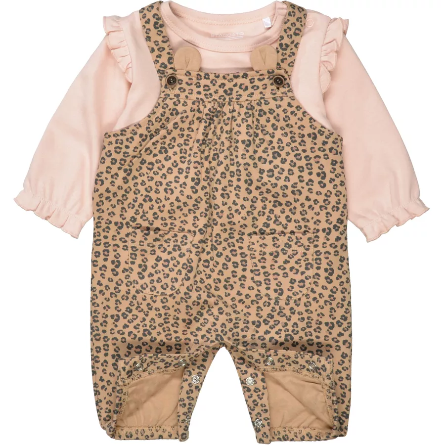 STACCATO Strampler+Shirt soft camel gemustert