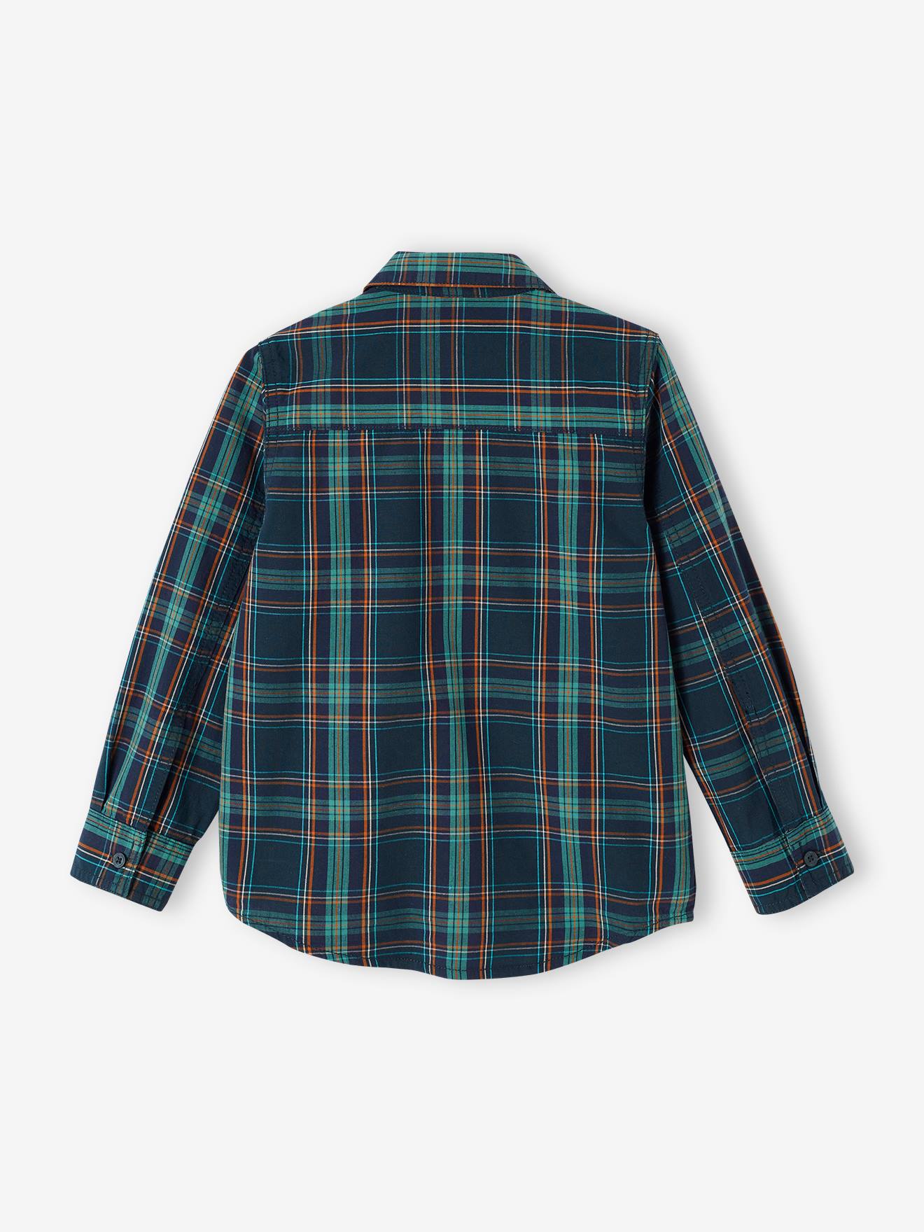 Camisa xadrez verde pinho para meninos