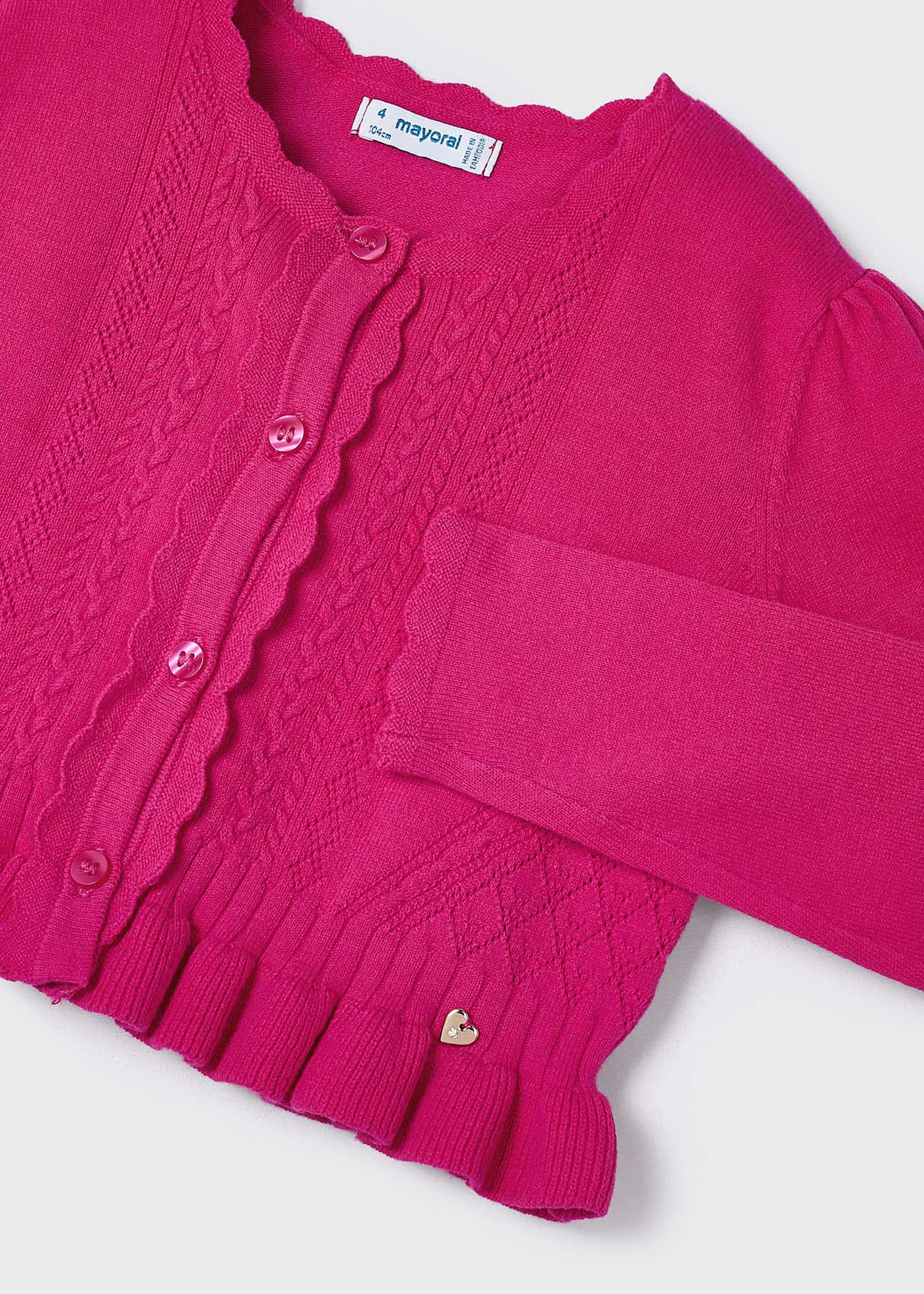 Casaquinho Better Cotton com detalhes vazados para meninas, branco