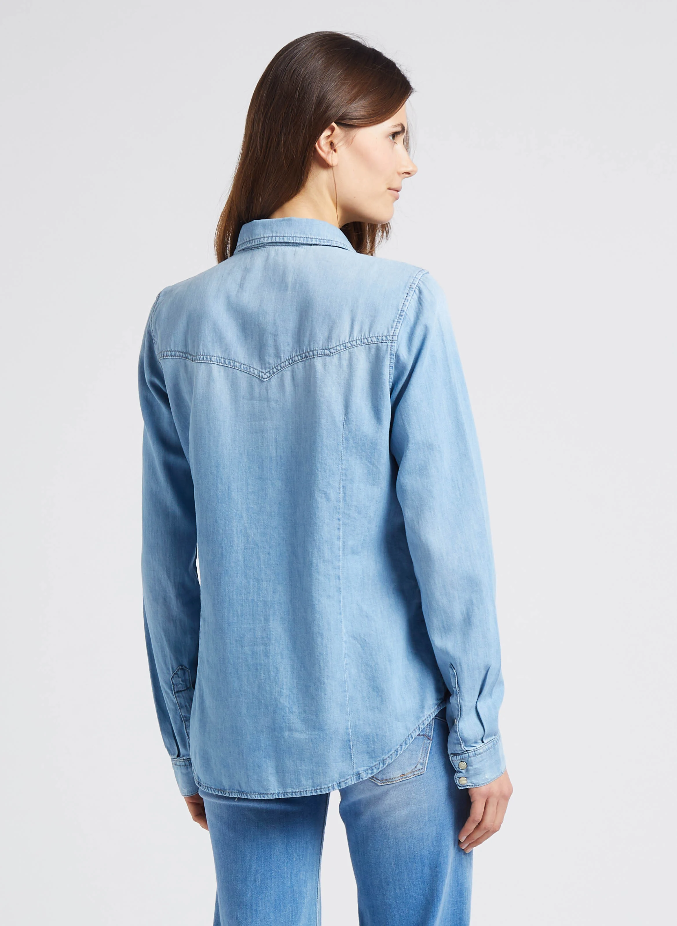 JUANITA - Chemise jean col classique | Bleu