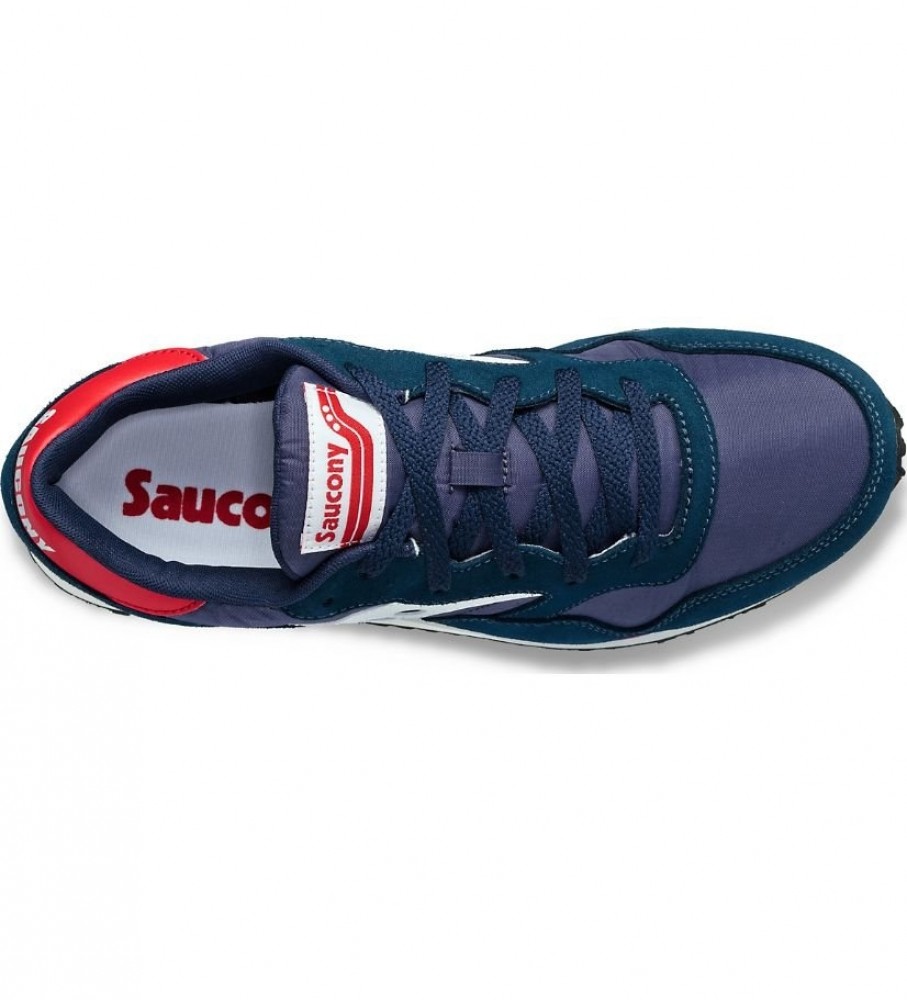 Tênis Saucony Jazz Original em couro azul marinho