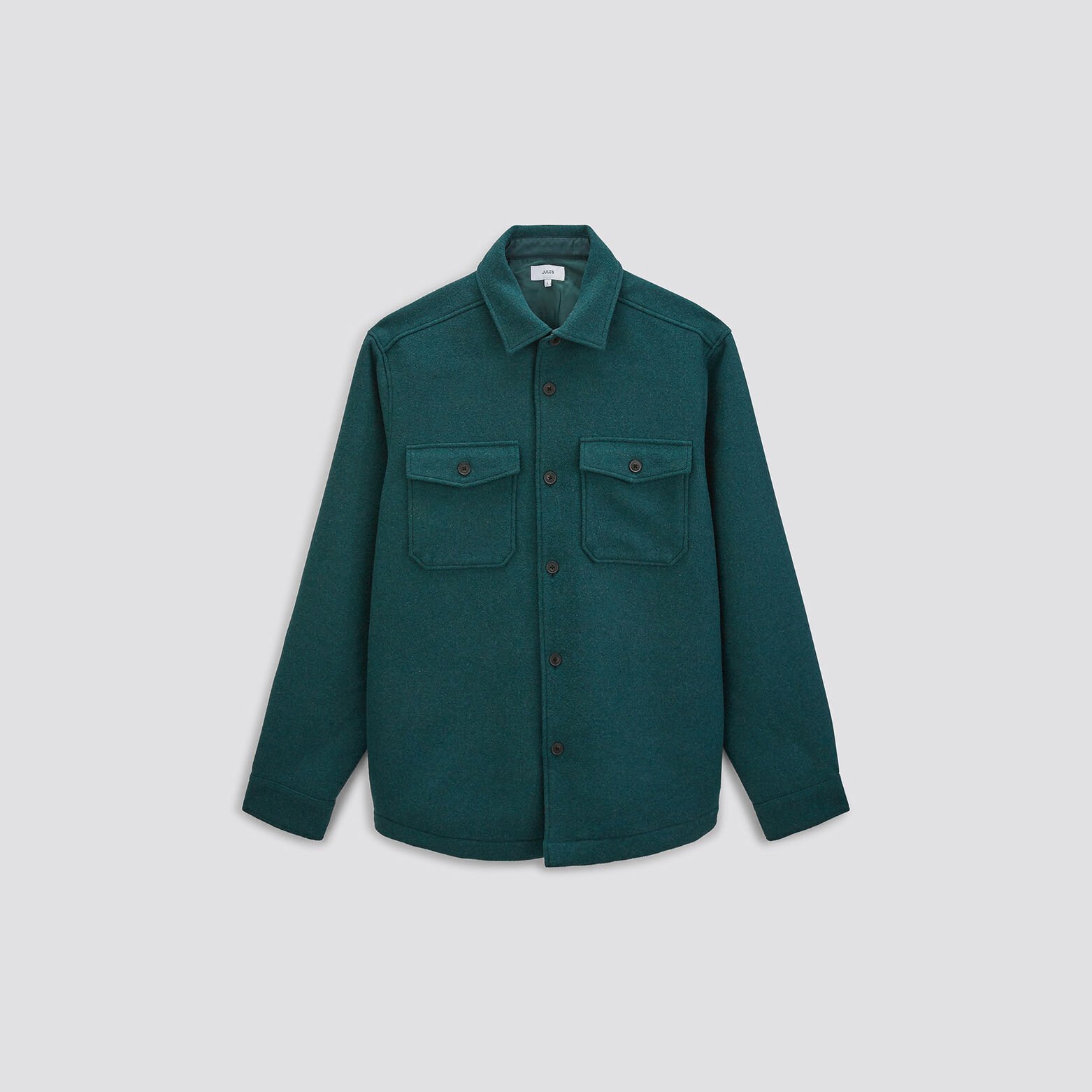 Surchemise regular unie laine polyester recyclé Vert clair