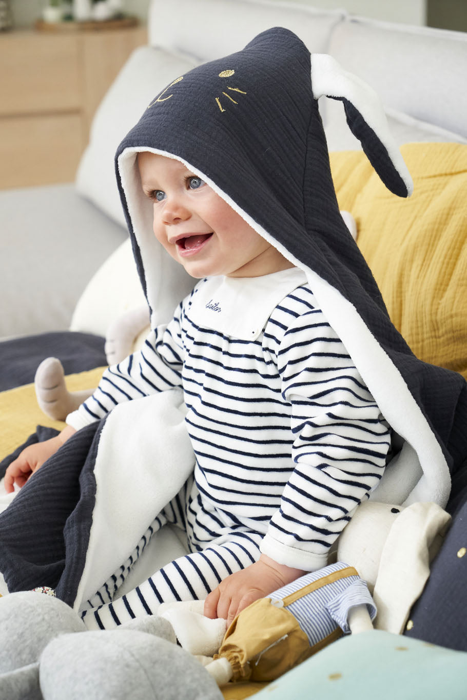 Plaid bébé gaze de coton doublé polaire