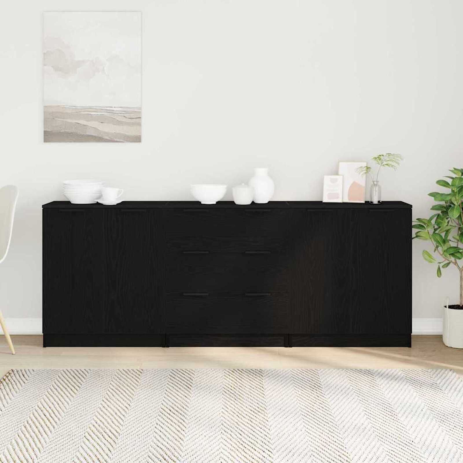 vidaXL Bar Zwart Eiken 180 x 30 x 70 cm Houtmateriaal