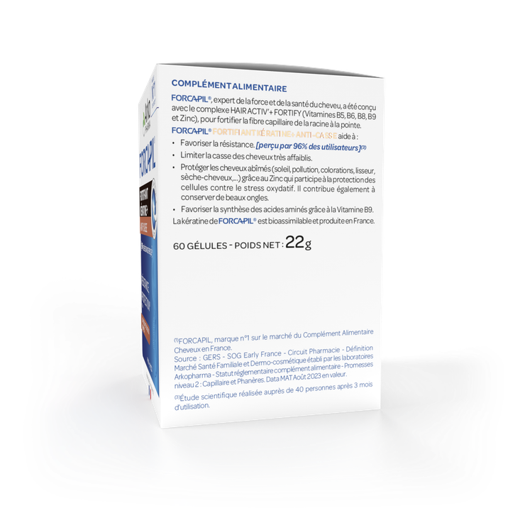Forcapil fortifiant Kératine+ anti-casse 60 gélules