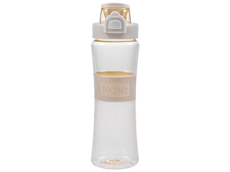 KOOR Trinkflasche Beige 650 ml Handliche Flasche aus Kunststoff für den täglichen Einsatz