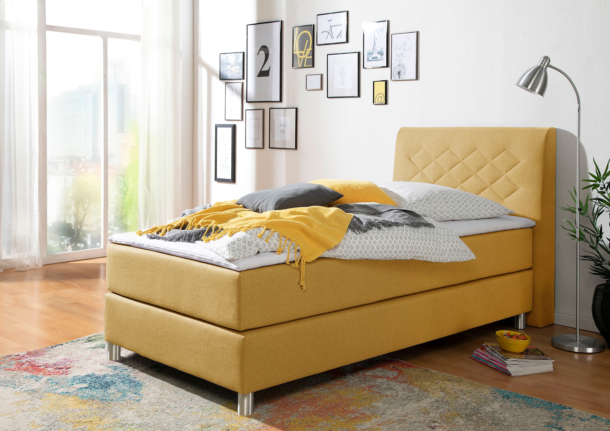 INOSIGN Boxspringbett »Parla« incl. Topper, 4 Farben in 4 Breiten, 2 Härtegraden, 3 Matratzenarten