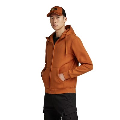 Sweatshirt zippé à capuche homme Premium Core MARRON G-STAR