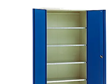 Blika Materialeskab MS-1 - Længde 2 meter, med 4 galv hylder - RAL 7035-5017