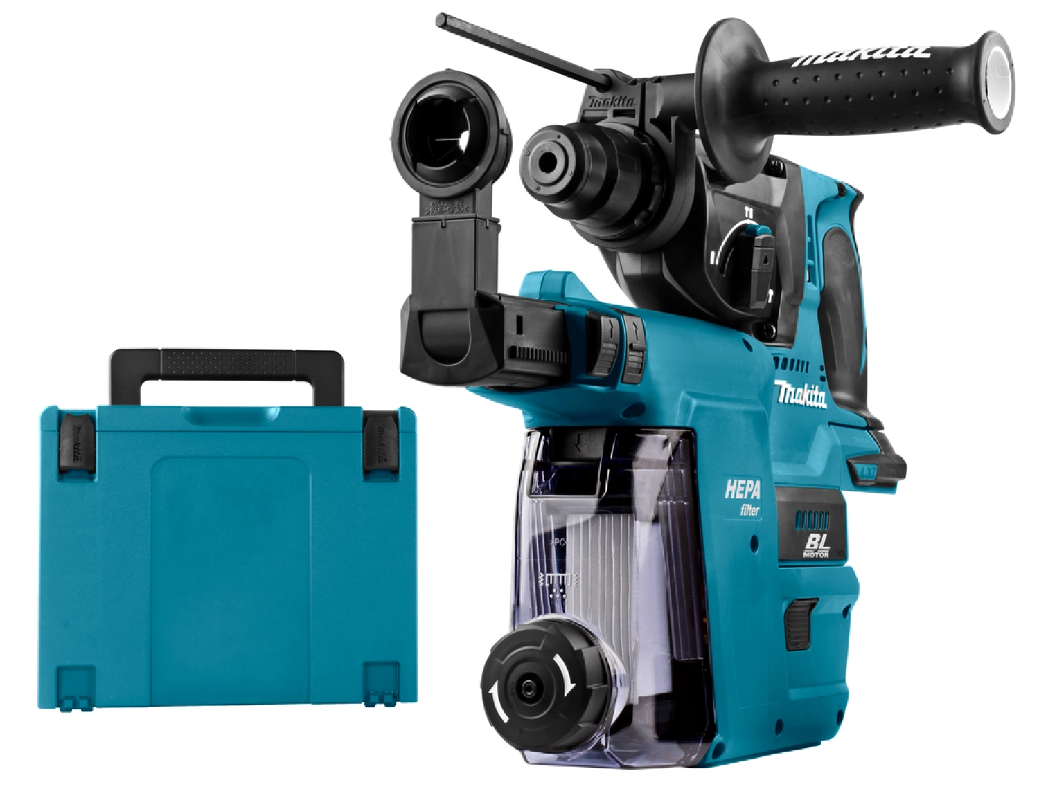 Makita DHR242ZJW LXT 18V Li-Ion SDS-Plus accu combihamer body met stofafzuiging in Mbox - 2J - koolborstelloos