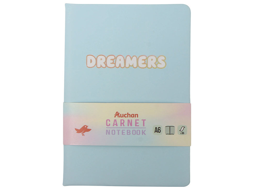 BLOCO DE NOTAS A6 LINHAS AUCHAN COM ELÁSTICO SHIMMERING