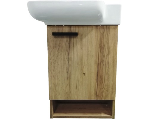 basano Venas 54 cm gastenbadkamermeubelset inclusief keramische wastafel in Legnano-look
