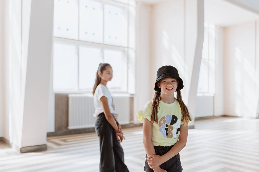 No Way Monday T-shirt met printopdruk en ruches lichtgroen