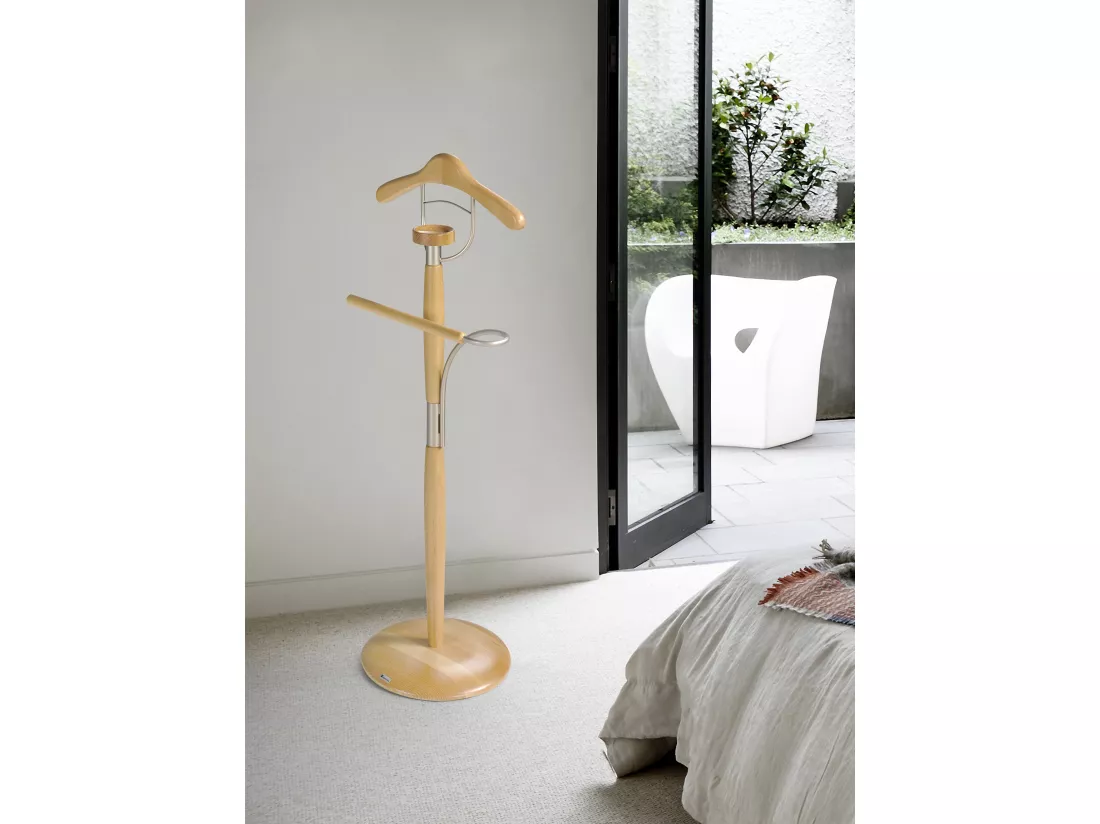 Valet de nuit - H110cm x L45cm x P32cm - hêtre massif naturel - Milano
