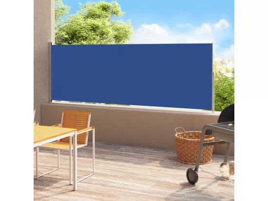 Auvent latéral rétractable de patio 200x500 cm Bleu