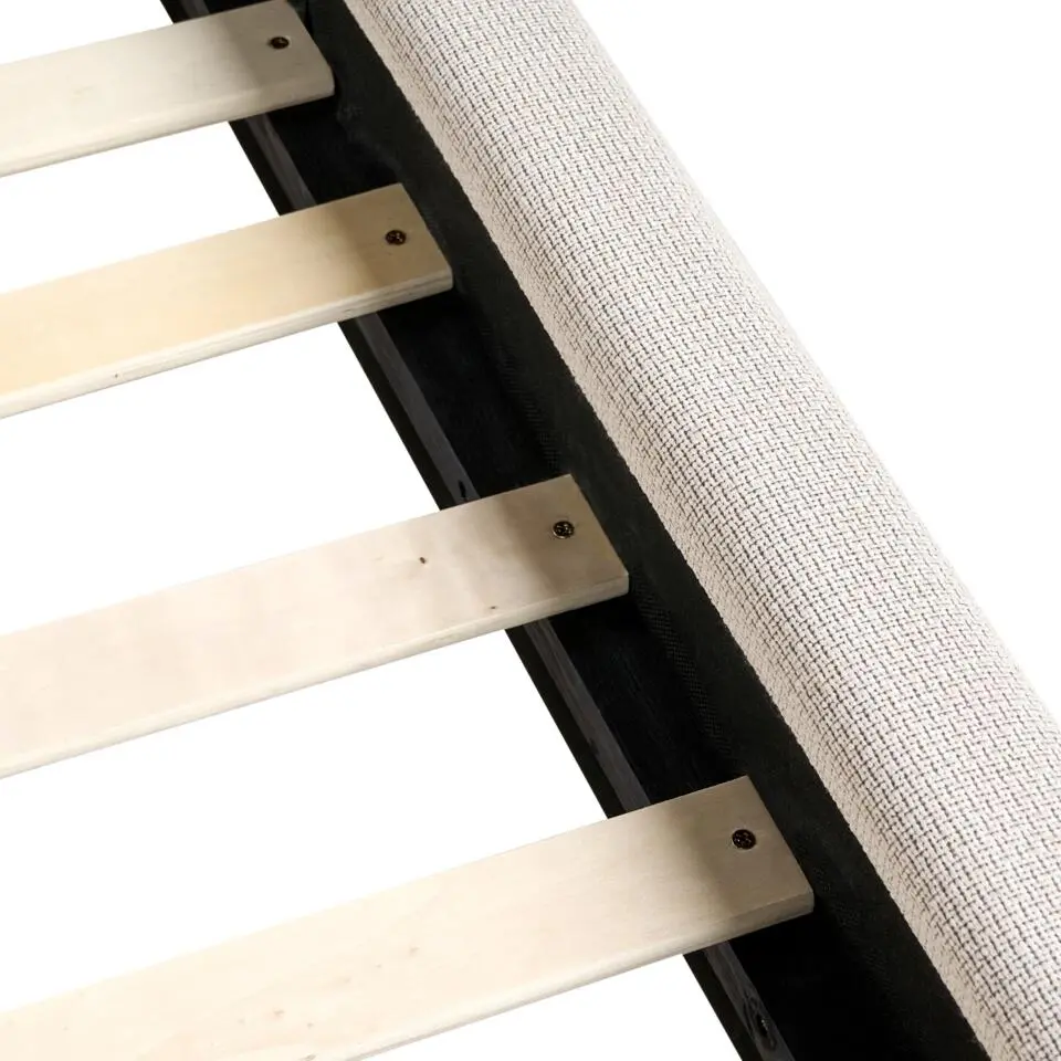BAJONNA - Tweepersoonsbed - Beige - 160 x 200 cm - Stof