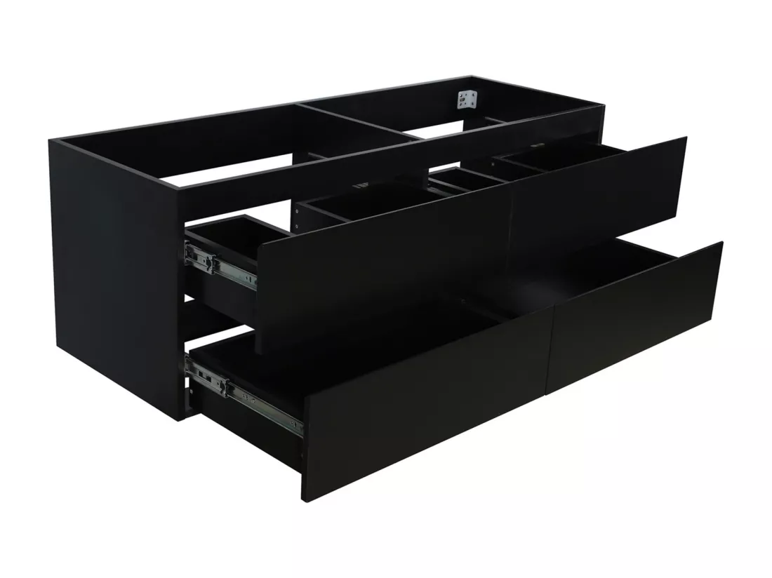 Meuble double vasque noir carbone 120cm