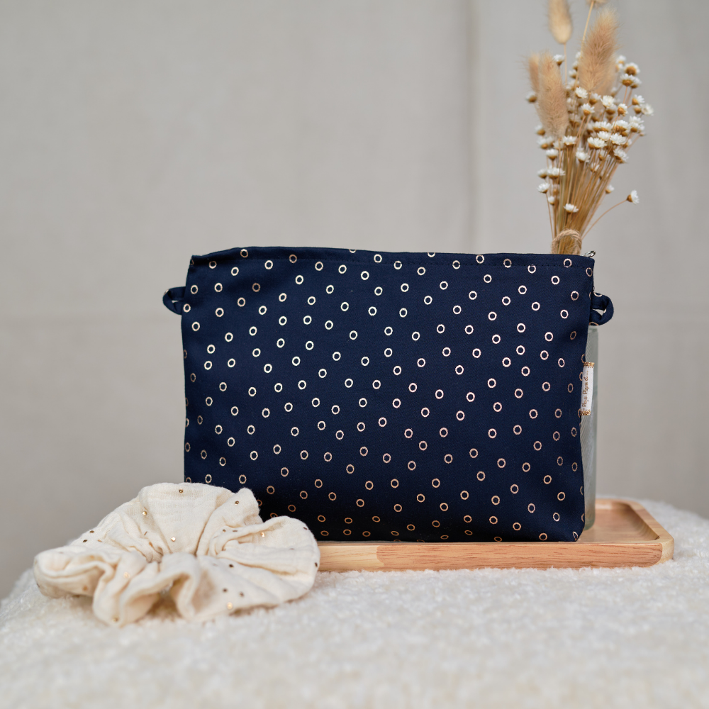 Pochette Tissu Bulle Bronze Marine