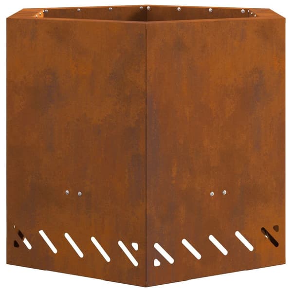 vidaXL Røykfri Bålsted Sekskantet 58x58x51 cm Værbestandig Stål