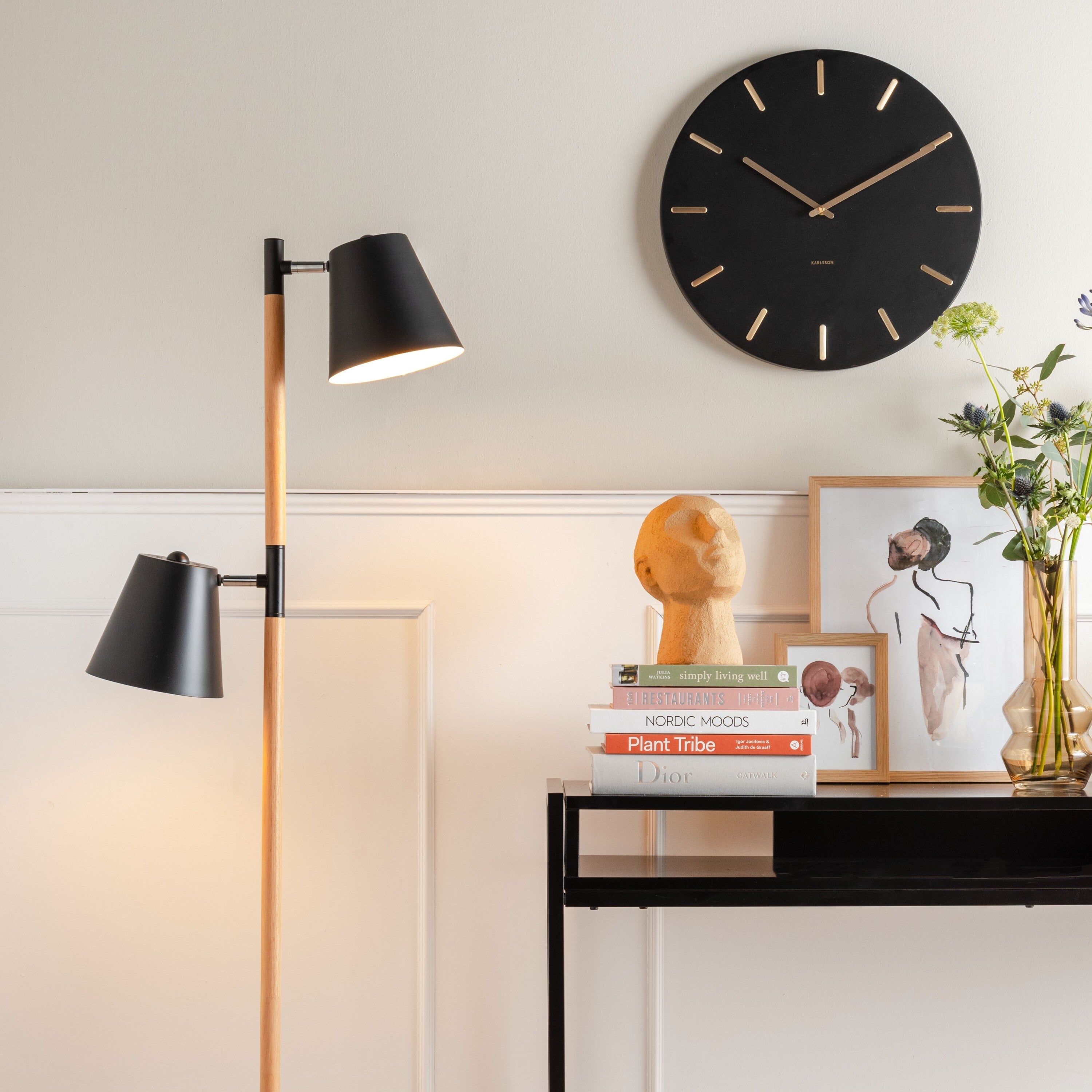 Karlsson Charm Wandklok Ã 45 cm - Zwart