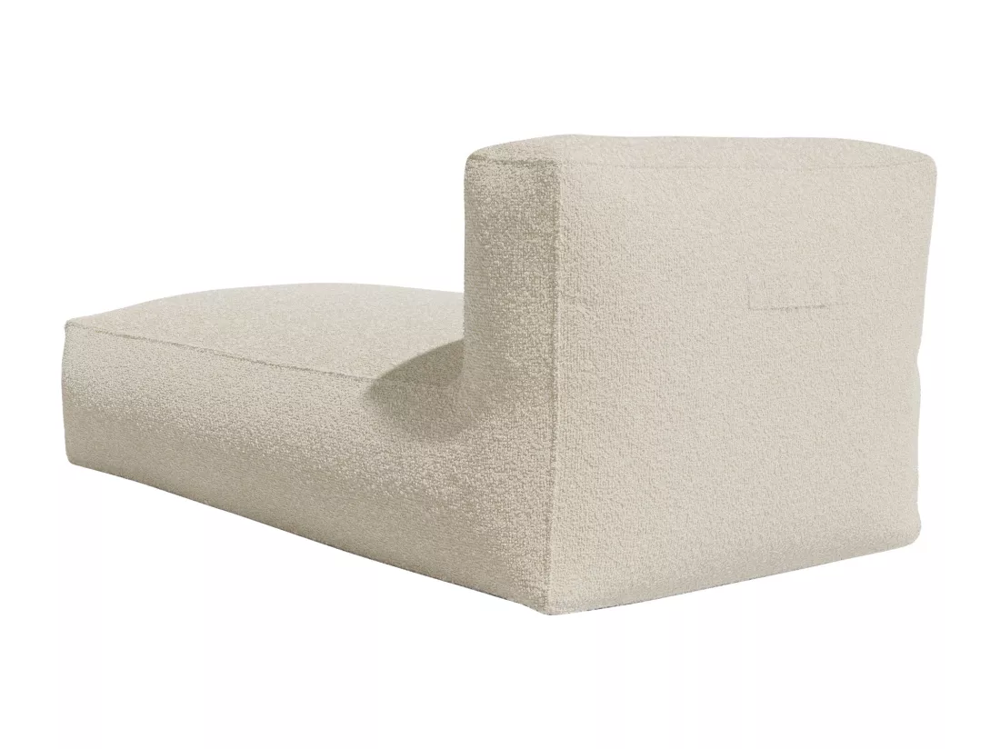 Méridienne en tissu bouclette beige NOUMARA