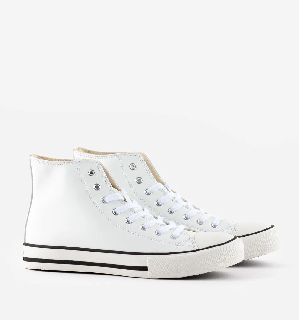 TRIBU FAUX LEATHER MID BOOTBLANCO