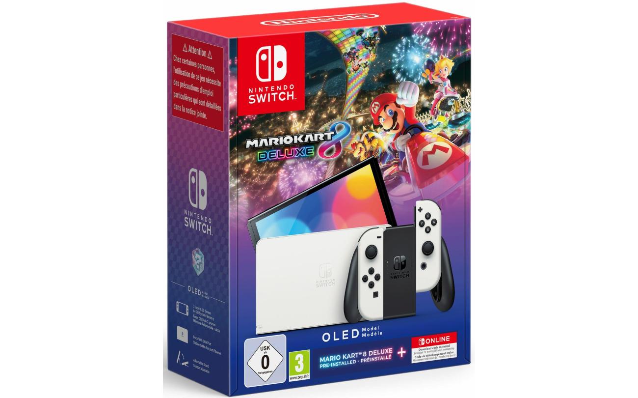 Nintendo Switch Console OLED Wit Mario Kart 8