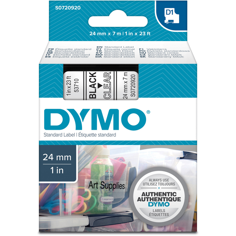 Dymo Band D1, S0720920, 24 mm, schwarz auf transparent