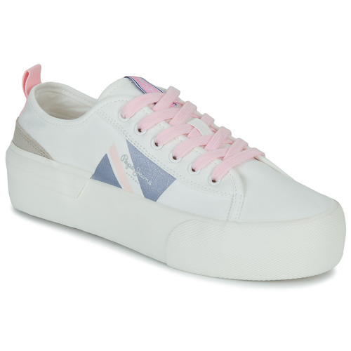 Pepe jeans - ALLEN FLAG COLOR W - Blanc / Rose