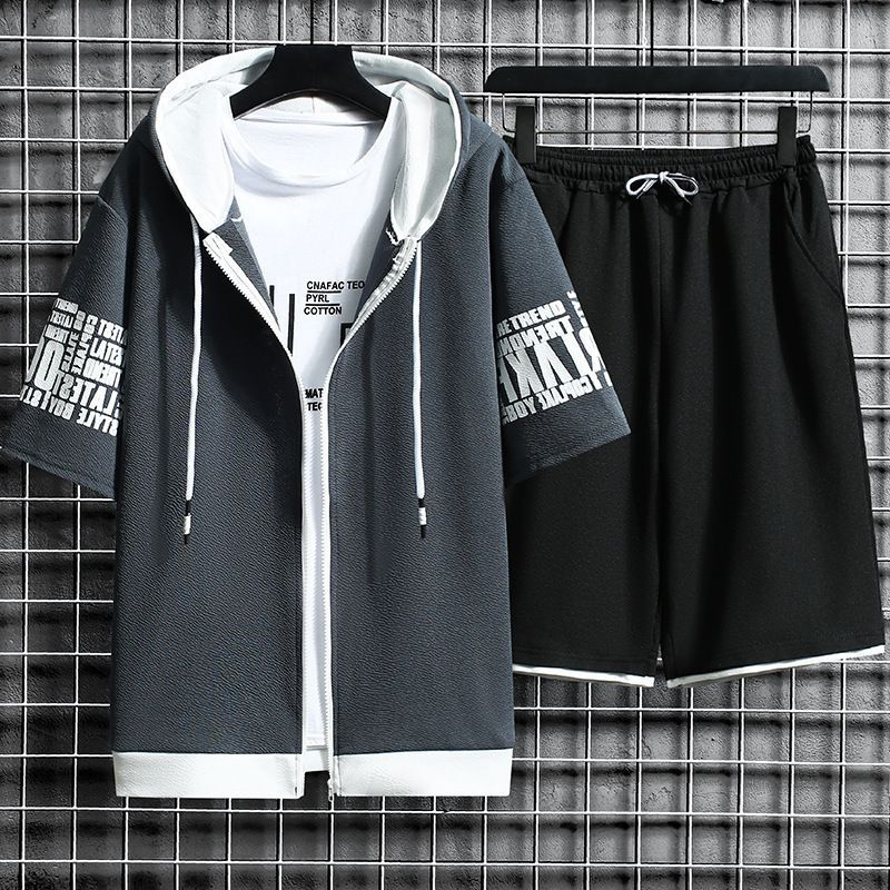 Wescosso - Set: Cardigan Sweatshirt + Sweat Shorts