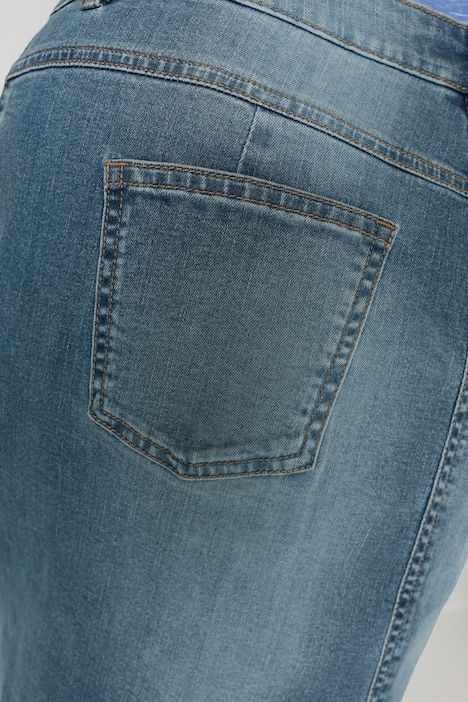Jeansrock, Straight Fit, geschnittener Saum, Destroy-Effekte, 5-Pocket