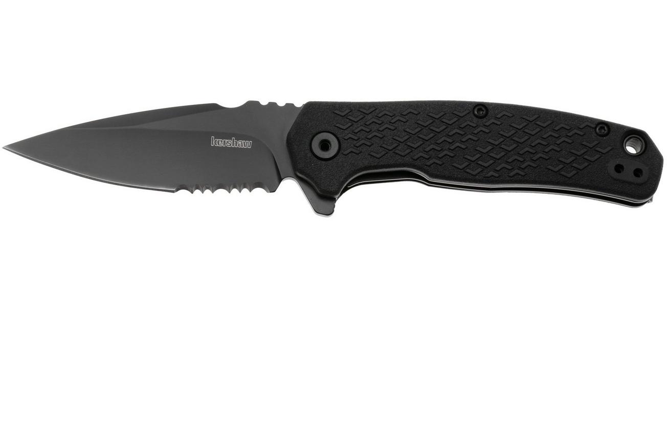 Kershaw Conduit 1407ST Black Serrated 8Cr13Mov, Black FRN, assisted zakmes